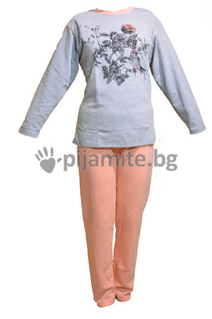 Дамски пижами Пижами дълъг ръкав Дамска пижама - дълъг ръкав, вата Цвете 21076